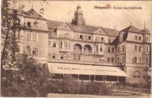 1918 Pöstyén, Piestany; Royal nagy szálloda. Vasúti levelezőlapárusítás 4815. / Grand Hotel (fl)