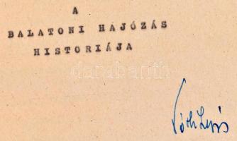 1958 Tóth Lajos: A balatoni hajózás históriája. Gépelt kézirat, illusztrált félvászon-kötésben, feke...