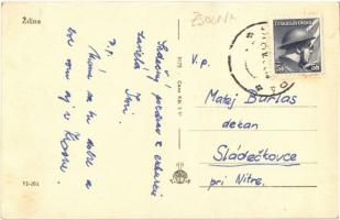 Zsolna, Zilina; tér, templom, park / square, church, park