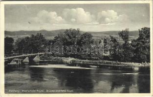 1932 Pöstyén, Piestany; Most a hotel Royal / Royal szálloda és híd / hotel and bridge