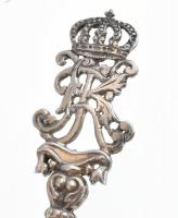 Ezüst(Ag) koronás díszkanál, jelzett, h: 12 cm, nettó: 9,06 g