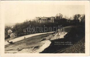 1938 Losoncapátfalva, Opatová (Losonc, Lucenec); Apatovsky kastiel / Apátfalusi kastély / castle. photo + 1938 Losonc visszatért So. Stpl