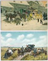 8 db RÉGI motívum képeslap: művészlapok, közte 2 Stengel litho / 8 pre-1945 motive postcards: art po...