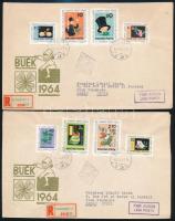 1963 Újév vágott sor 2 db FDC-n / Mi 1983-1990 imperforate set on 2 FDC's