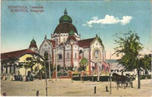 1932 Szabadka, Subotica; Sinagoga / zsinagóga / synagogue. Judaica (gyűrődés / crease)