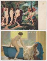 10 db RÉGI motívum képeslap: Stengel művészlapok, közte litho / 10 pre-1945 motive postcards: Stengel art, some litho