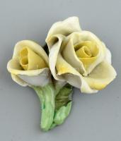Herendi rózsa, kézzel festett, restaurált, apró csorba, jelzett, 5x5 cm