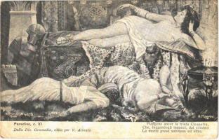 Paradiso, c. VI. Dalla Div. Commedia, edita per V. Alinari / Erotic nude lady art postcard s: A. Magrini (fl)
