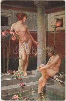 Akt / Erotic nude lady art postcard s: Arno v. Riesen (kopott sarkak / worn corners)