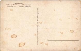 Ruhendes Mädchen / Fille reposante / Erotic nude lady art postcard. Hanfstaengl's Künstlerkarte...