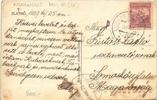 1927 Zlatnó, Zlatnótelep, Zlatno; Kastiel Novek, Ciast Zlatno, Obchod a hostinec, Kastiel Friedrich ...