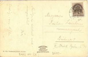 1942 Verebély, Vráble; Római katolikus templom, országzászló / Catholic church, Hungarian flag (EB)