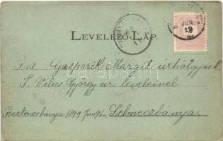 1899 (Vorläufer) Besztercebánya, Banská Bystrica; piac este. Ivánszky Elek kiadása / market at night...