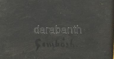 Gombás (?) jelzéssel, feltehetően a XX. sz. közepén működött magyar festő munkája: Madonna puttókkal...