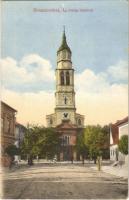 1915 Rimaszombat, Rimavská Sobota; Evangélikus templom. Kiadja Lévai Izsó / Lutheran church (EK)