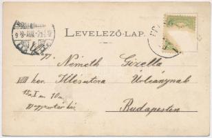 1903 Rimaszombat, Rimavská Sobota; M. kir. postahivatal, üzletek. Lévai Izsó kiadása / street view, ...