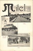 1914 Titel, látkép, hajóhíd, Görögkatolikus templom, Burghardt Dániel üzlete és saját kiadása. Szecessziós iniciálés lap / general view, pontoon bridge, publisher's shop. Art Nouveau initials + "K.u.K. Infanterieregiment No. 69. 10. Marschkompagnie" (EK)