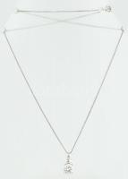 Ezüst(Ag) pancer nyaklánc, köves függővel, jelzett, h: 44 cm, bruttó: 3,09 g