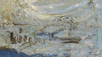 Olvashatatlan jelzéssel, feltehetően a XX. sz. elején működött festő alkotása: Vitorlás. Olaj, vászo...