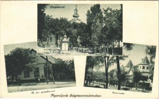 1939 Szigetszentmárton, Templom tér, M. kir. postahivatal, utca részlet, nyaraló. Heim Gáspár kiadása (EB)