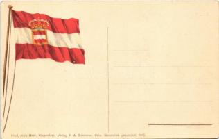 SMS Wildfang az Osztrák-Magyar Haditengerészet Huszár-osztályú rombolója. Hátoldalon litho zászló / ...