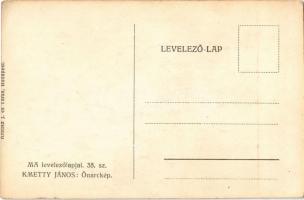 Kmetty János: Önarckép. Krausz J. és Társa kiadása. MA levelezőlapjai 35. sz. / Hungarian art postca...