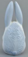 Aquincumi porcelán nyuszi figura, kézzel festett, aquazur mázas, jelzett, hibátlan, terv: Ősz Szabó ...
