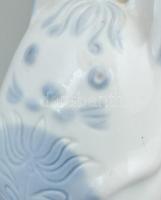 Aquincumi porcelán nyuszi figura, kézzel festett, aquazur mázas, jelzett, hibátlan, terv: Ősz Szabó ...