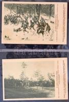 60 db RÉGI első világháborús és régebbi katonai képeslap és bélyegzés albumban, néhány tábori és had...