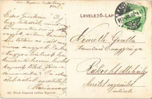 1912 Kaposvár, Kossuth Lajos szobor, M. kir. Pénzügyigazgatóság palotája, Hagelmann, Svarc Béla üzle...