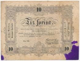 1848. 10Ft Kossuth Bankó SZ 10298 34 T:III,III- tintafolt Adamo G111