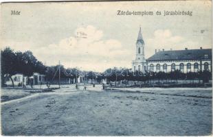 1918 Mór, Zárdatemplom és Járásbíróság. Hochstädter Jenő kiadása (Rb)