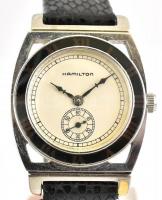 Hamilton Yankees 1928 alkalmi art deco férfi karóra késöbbi kiadása. Kézi felhúzós, zonác berakással, működő, szép állapotban, bőr szíjjal: d: 29 mm / . Hamilton Yankees 1928 reissue - Piping Rock - 29 mm Mechanical watch