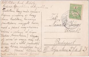 1907 Budapest XVI. Rákosszentmihály, Kossuth Lajos utca, lóvasút / horse-drawn tram (EK)