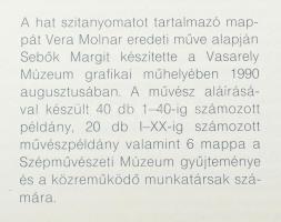 Vera Molnár (1924-): Anyám levelei I-VI. Szitanyomat, papír. Jelezve balra lent laponként: 33/40 Jel...