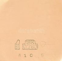 Aureole kronográf 18K arany tokos, jelzett, 17 köves kézi felhúzós karóra, bőr szíjjal, számlap enyh...