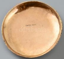 Aureole kronográf 18K arany tokos, jelzett, 17 köves kézi felhúzós karóra, bőr szíjjal, számlap enyh...