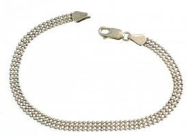 Ezüst(Ag) háromsoros golyós karkötő, jelzett, h: 18 cm, nettó: 4,3 g