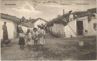 1916 Kecskemét, Cigányváros, cigány gyerekek. Fekete Soma kiadása / Zigeunerstadt / Gypsy town