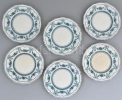 Johnson Bros GLENWOOD fajansz lapostányér gyönyörű mázalatti matricás dekorral, 20 cm. Anglia, 1900 körül. apró csorbák, mázrepedések. Jelzett.