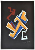 Frank Magda (1914-1997): Szoborterv. Szitanyomat, papír, jelzett. 33×17 cm / Magda Frank (1914-1997)...