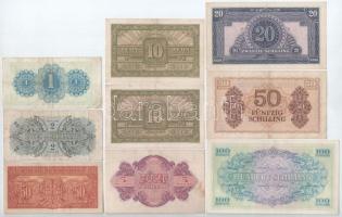 Ausztria / Szövetséges megszállás 1944. 50gr-100Sch (9xklf), közte 10Sch-ből sorszámkövető pár T:II-...
