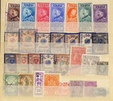 1898-tól 30 db klf külföldi okmánybélyeg stecklapon