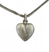 Ezüst (Ag) lánc, szív medállal, 42 cm, 4,7 g