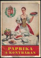 Paprika a konyhában. I. rész. Szerk.: Herczegh Sándorné Leisen Erzsébet. Bp.,én., Magyar Fűszerpaprikát Értékesítő Központi Szövetkezet, 31+1 p. A borító Biczó András munkája. Kiadói illusztrált papírkötés, sérült, szakadt borítóval, az elülső borítón javításokkal, a lapszélek egy részén a szöveget nem érintő sérüléssel, hiánnyal.