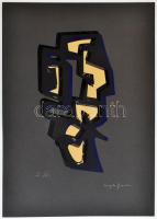 Frank Magda (1914-1997): Geometrikus kompozíció. Szitanyomat, papír, jelzett. Számozott: 25/40. 33×1...
