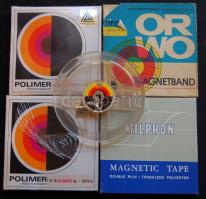 3 db új hosszanjátszó magnószalag és egy orsó