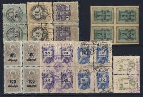 1876-1946 24 db magyar okmánybélyeg klf összefüggésekben stecklapon