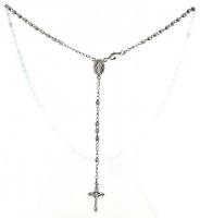 Ezüst(Ag) rózsafüzér, jelzett, h: 32 cm, nettó: 7,1 g