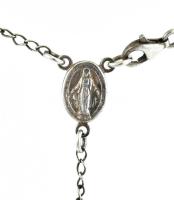 Ezüst(Ag) rózsafüzér, jelzett, h: 32 cm, nettó: 7,1 g